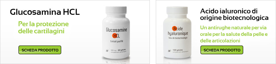 Glucosamina HCL - Acido ialuronico di origine biotecnologica