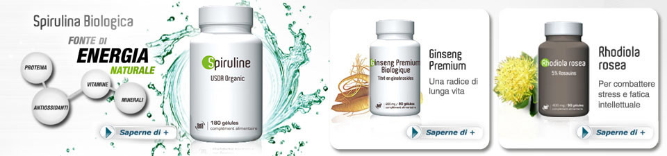 Spirulina Biologica - Ginseng premium BIO - Rhodiola Rosea